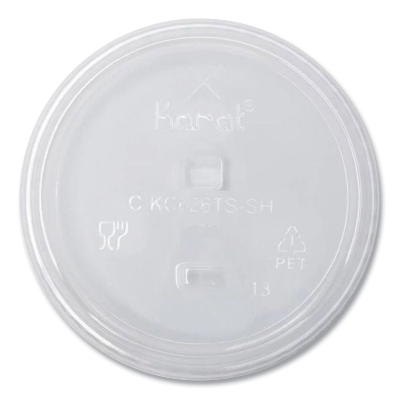 Karat Plastic Strawless Sipper PET Lids Fits 12 oz. to 24 oz. Cold Cups - Clear (1000/Carton)